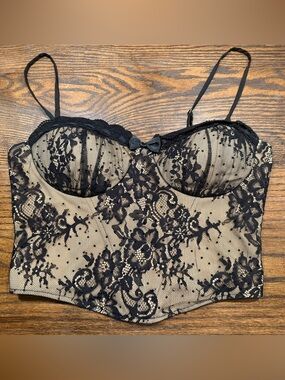 Windsor Black Lace Overlay Bustier Camisole